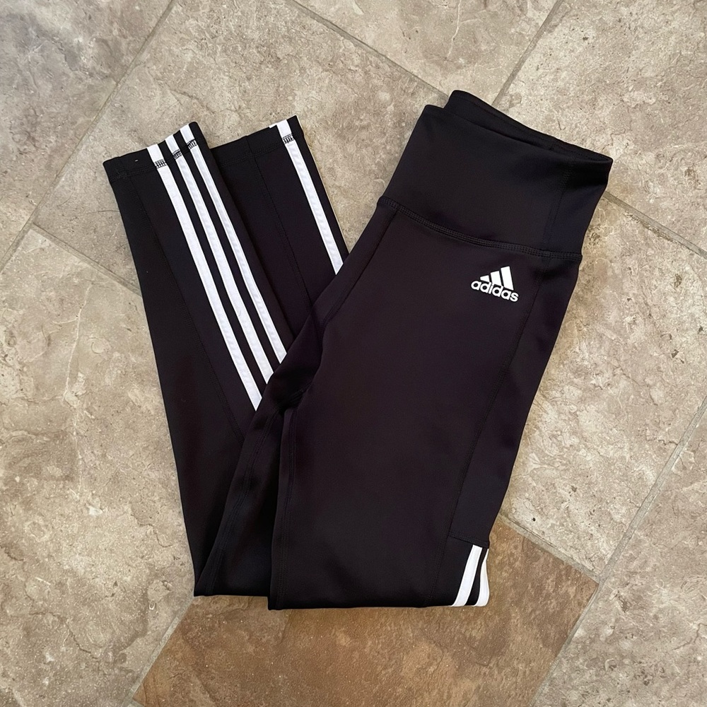 Adidas Black 3-Stripe Leggings!